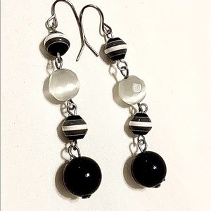 Black and White modern earrings